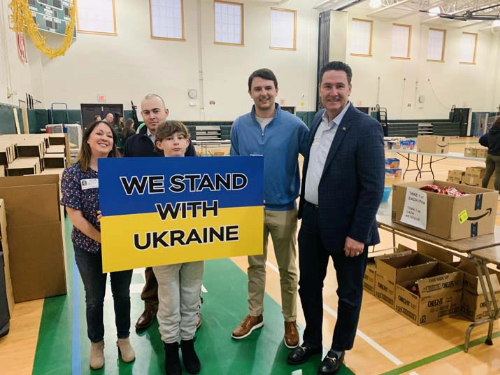 iLoveUkraine humanitarian aid packing and decorating event for Kyiv at West Hampton Middle School